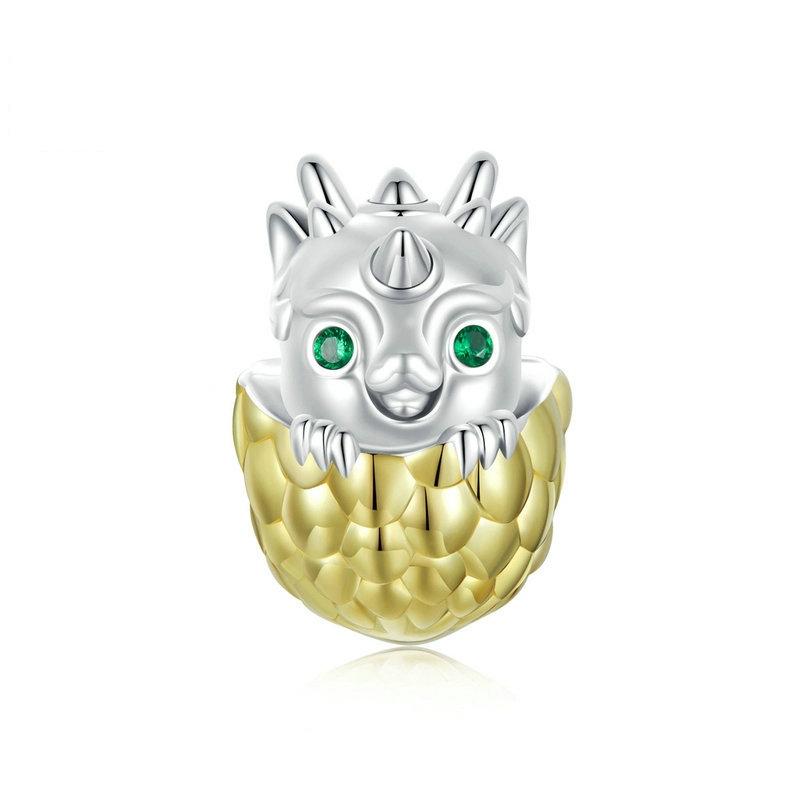V562-A1023444060DBT-202504111947-00 925 Sterling Silver Gold Plated Dragon Egg Beads - Image 1