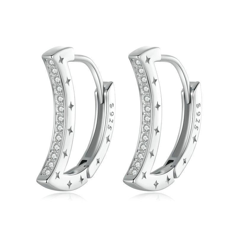 V562-A1027725060DBT-202504111726-00 925 Sterling Silver Platinum Plated Zircon Crescent Earrings - Image 1