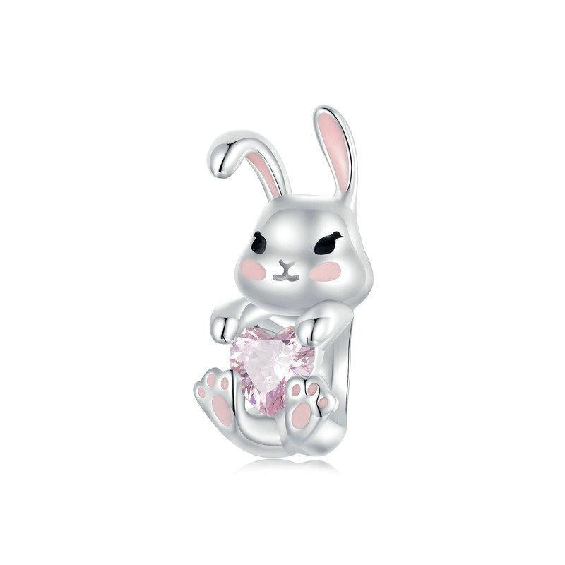 V562-A1028384060DBT-202504111725-00 925 Sterling Silver Easter Bunny Diy Beads - Image 1