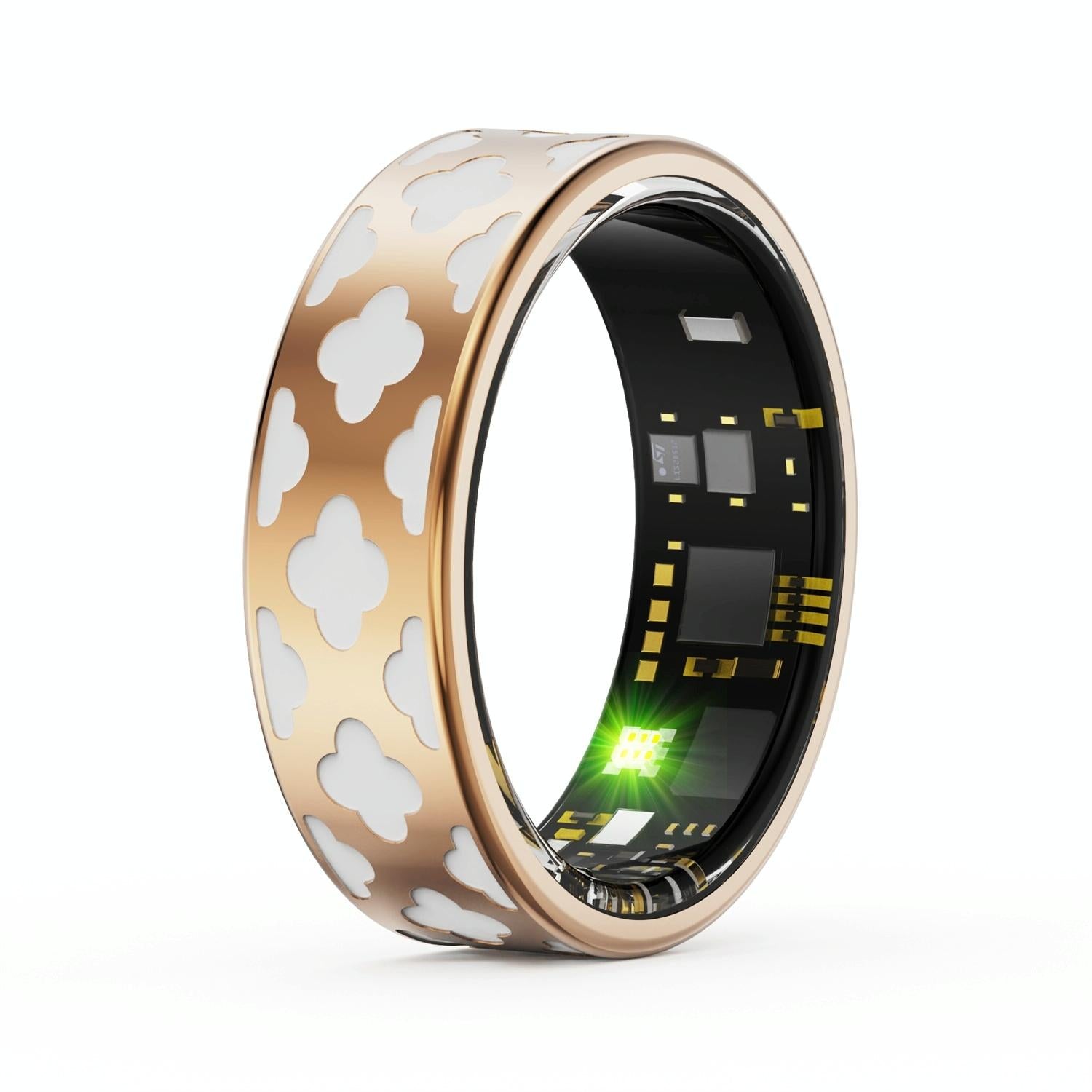 V562-A105947200AYS-202503062120-00 Smart Ring With Heart Rate Blood Oxygen Sleep Monitoring - Rose Gold Size 7 - Image 1