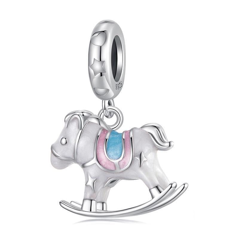 V562-A1064885060DBT-202504111741-00 925 Sterling Silver Platinum Plated Trojan Horse Pendant - Image 1