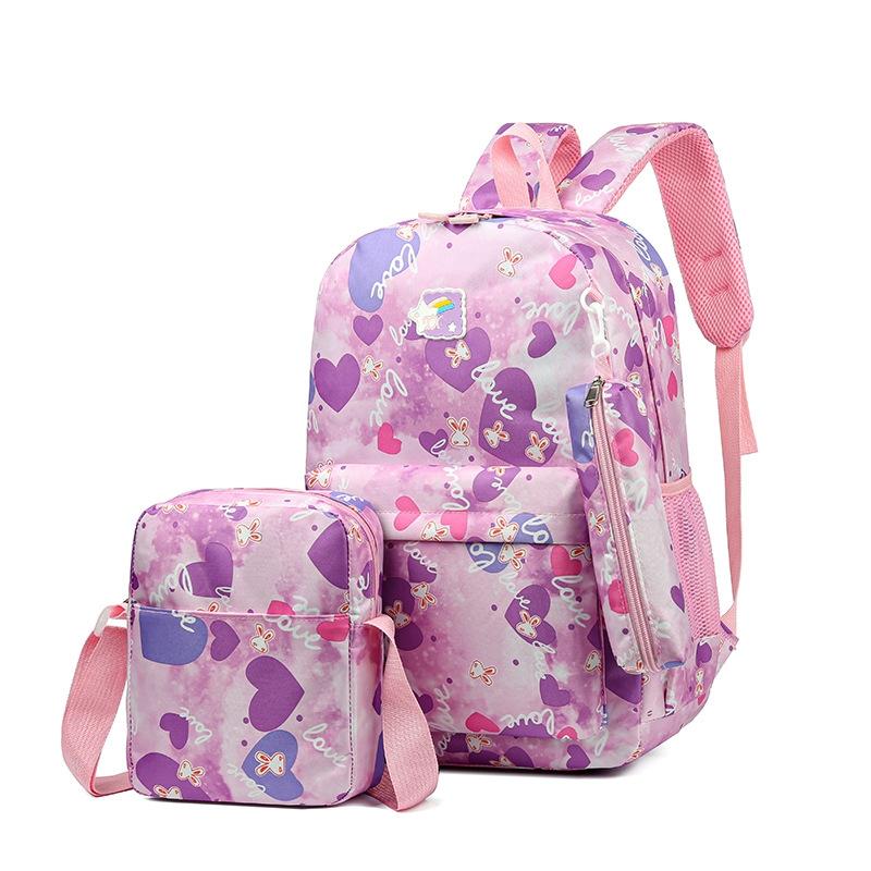 V562-A1065205060DBT-202505191533-00 3 Piece Sweet Casual Backpack Set For Students - Purple - Image 1
