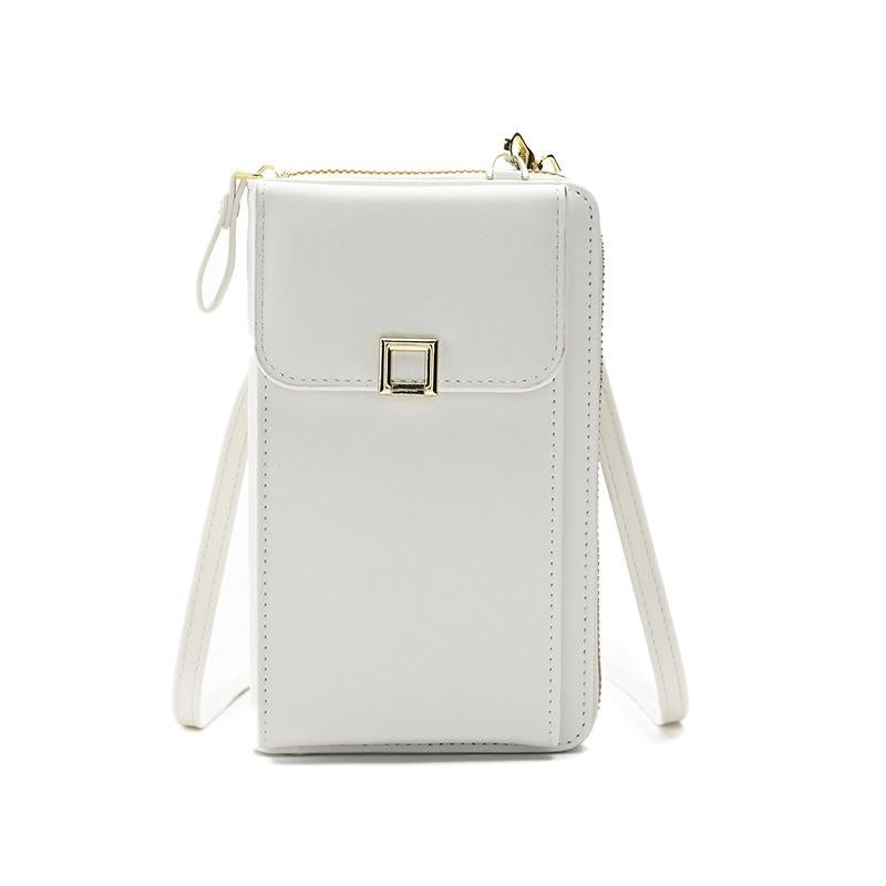 V562-A1073092060DBT-202505191712-00 Women Cross Body Phone Purse With Long Strap - White - Image 1