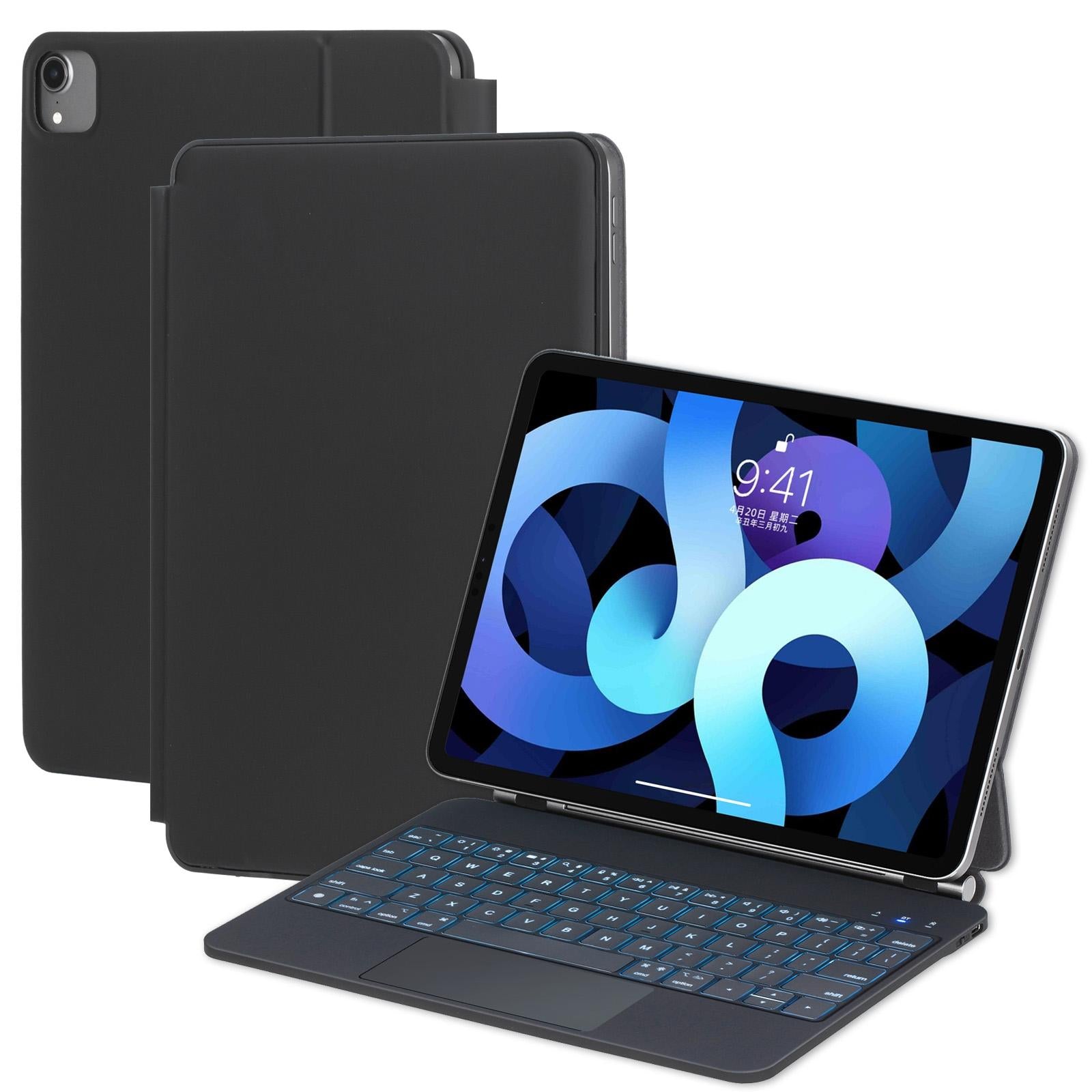 V562-A108764600ADE-202504292026-00 Bluetooth Keyboard Leather Case For Ipad Air / Pro 11 2022 / 2024 - 10.9 Touch Pad - Black - Image 1