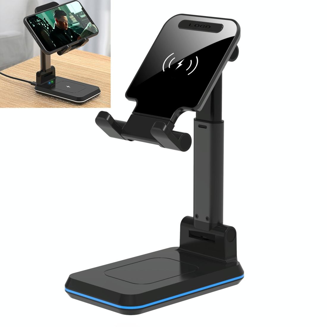 V562-A20096600ADE-202504212115-00 Portable 2 In 1 Wireless Charging Stand Single Charge - Black - Image 1