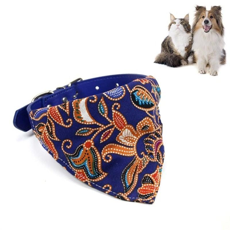 V562-A4061001450DBT-202503201720-00 Cotton Pet Bib Cat Headband Dog Saliva Towel - Size L - Blue - Image 1