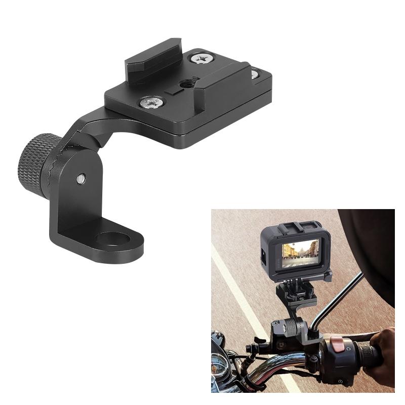 V562-B0021ATOM-202506181713-00 Universal Motorcycle Phone Bracket for Action Cameras - Black - Image 1