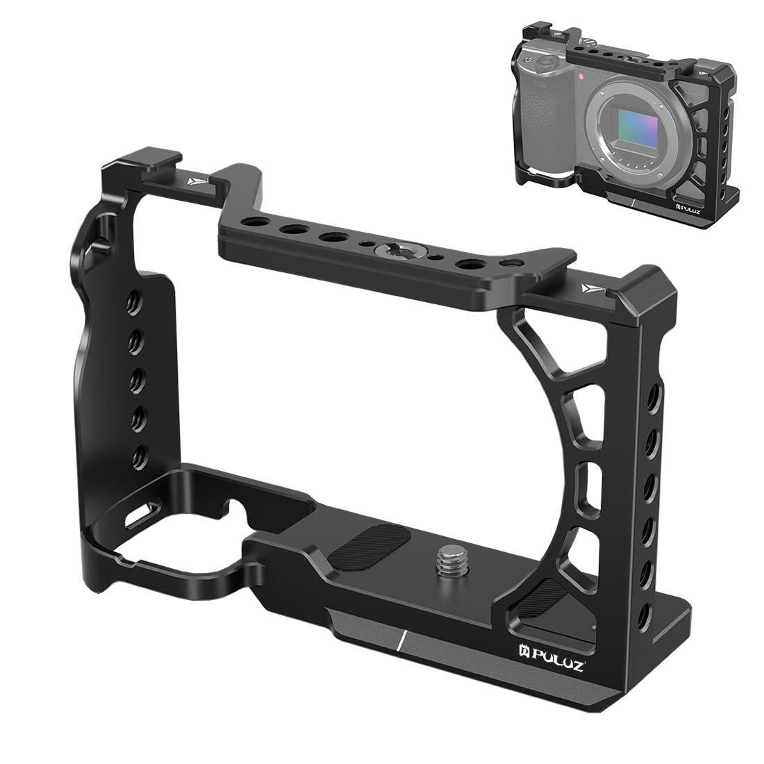 V562-B0223UP-202503062205-00 Metal Camera Cage For Sony A6500 / A6400 / A6300 / A6000 - Stabilizer Rig Black - Image 1