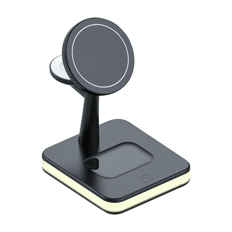 V562-B0490G8PI-202504211932-00 15W Wireless Fast Charger With 360° Rotating Holder - Black - Image 1