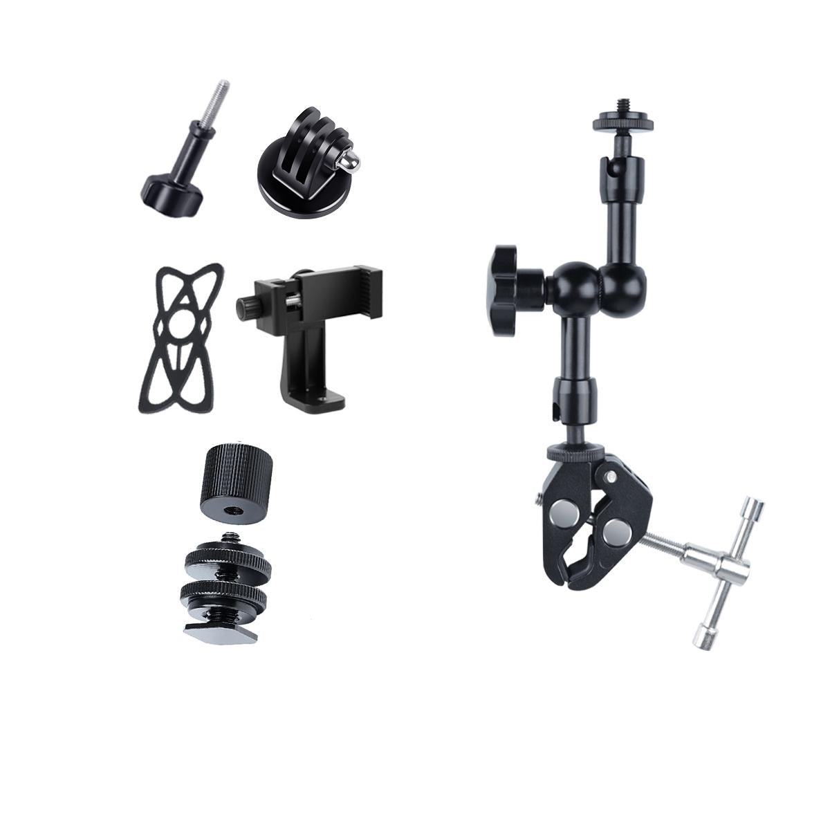V562-B0841ACD-202502211920-00 7 Articulating Magic Arm With Phone Clamp & Large Claws - Black - Image 1