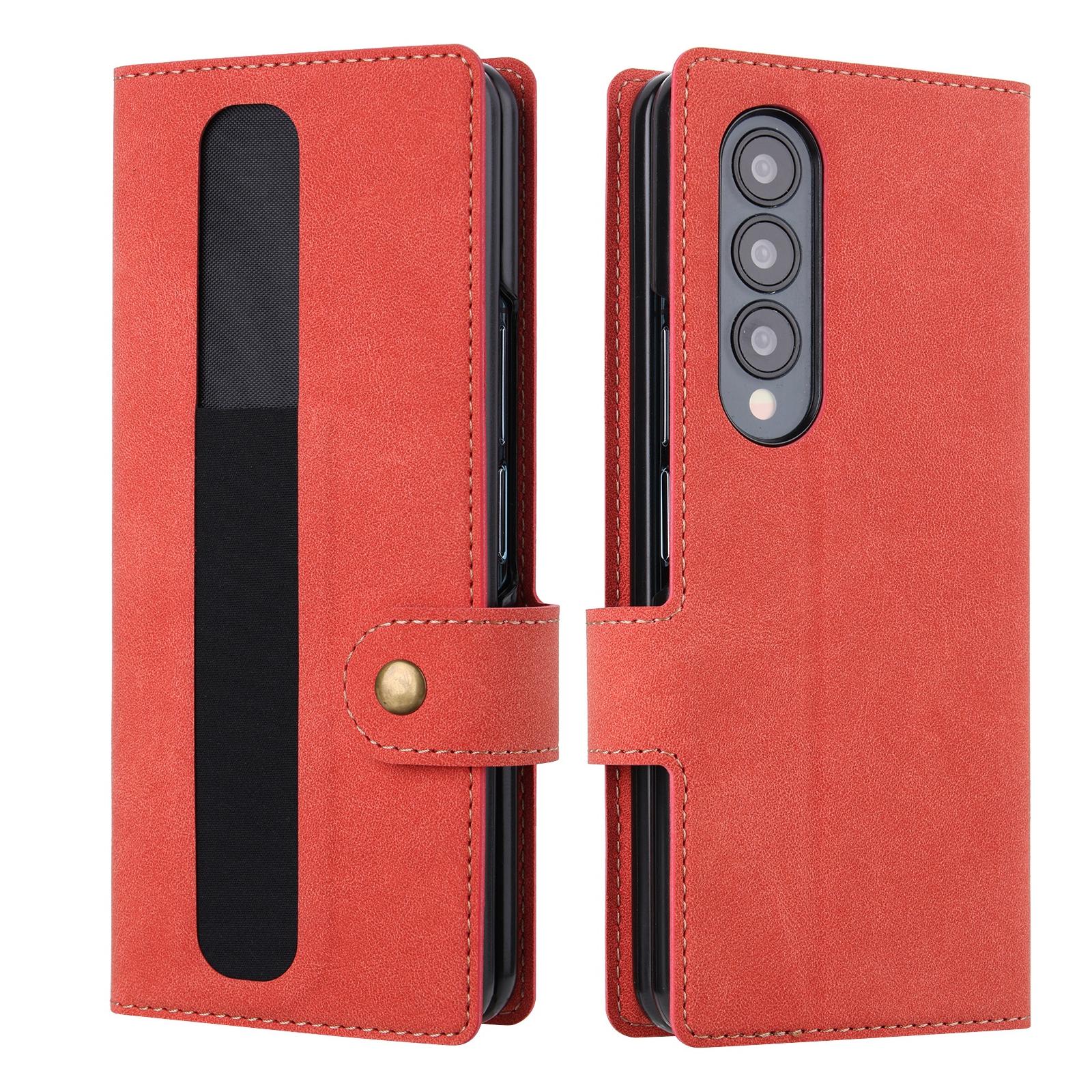 V562-B100527400ADE-202503211416-00 For Samsung Galaxy z Fold4 5G Vili Pr Series Flip Leather Case - Red - Image 1
