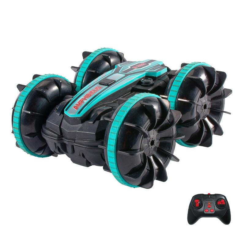 V562-B1011193060DBT-202504291306-00 Amphibious Stunt Rc Car - Double-sided Rolling - 2.4g - Electric - Kids' Toy - Green - Image 1
