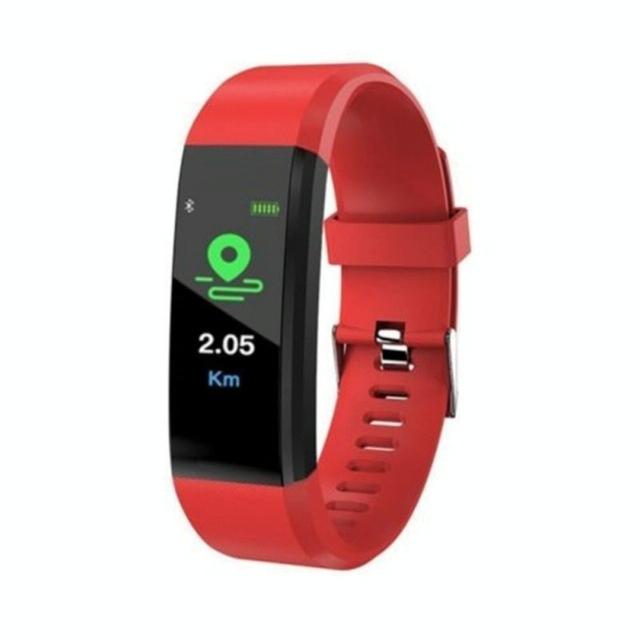 V562-B102185840DBT-202504252123-00 Smart Oled Fitness Tracker With Pedometer - Red - Image 1