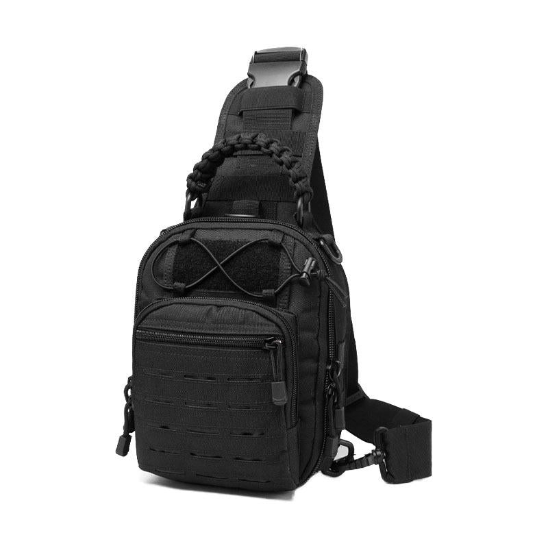 V562-B1026492060DBT-202503041245-00 Multifunctional Laser Cut Crossbody Bag For Outdoor Sports - Black - Image 1