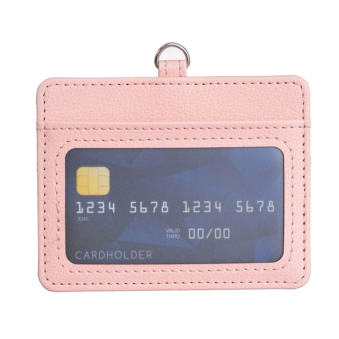 V562-B105539400ADE-202503281833-00 Horizontal Id Card Bag & Lanyard - Pink - Image 1