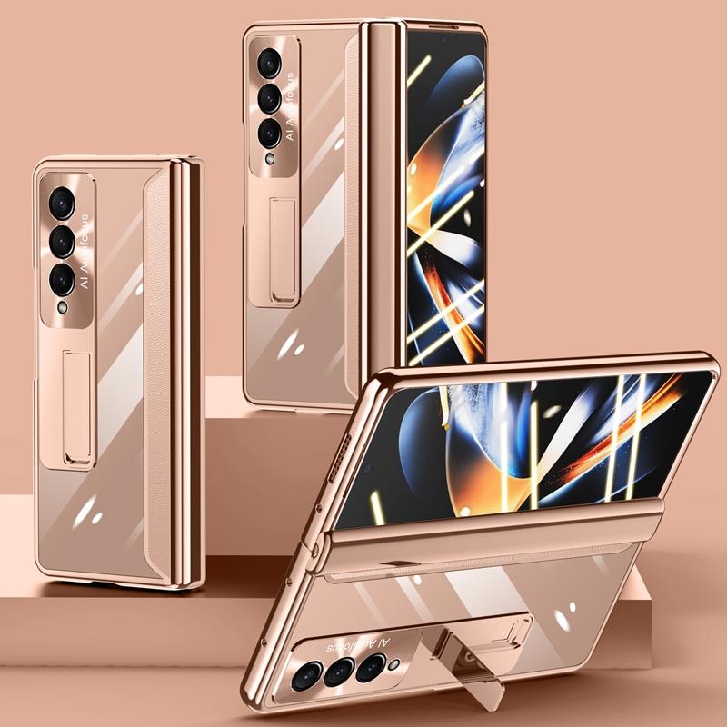 V562-B105640400ADE-202505291332-00 For Samsung Galaxy Z Fold4 5G Samsung Fold 4 Full Body Hinge Case - Electroplated - Gold - Image 1