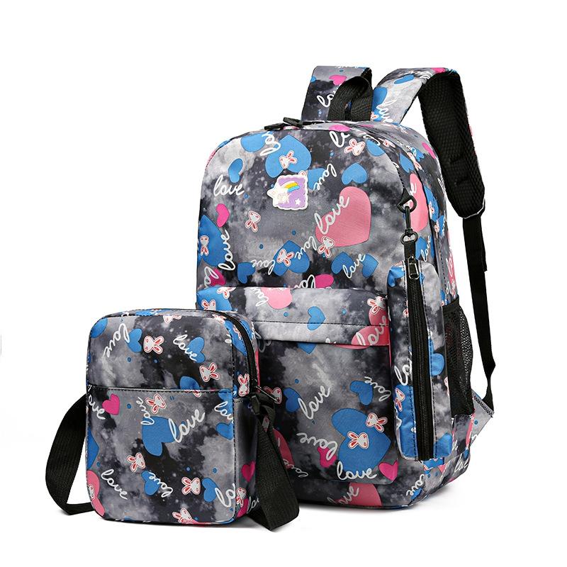 V562-B1065205060DBT-202505191533-00 3 Piece Sweet Casual Backpack Set For Students - Black - Image 1