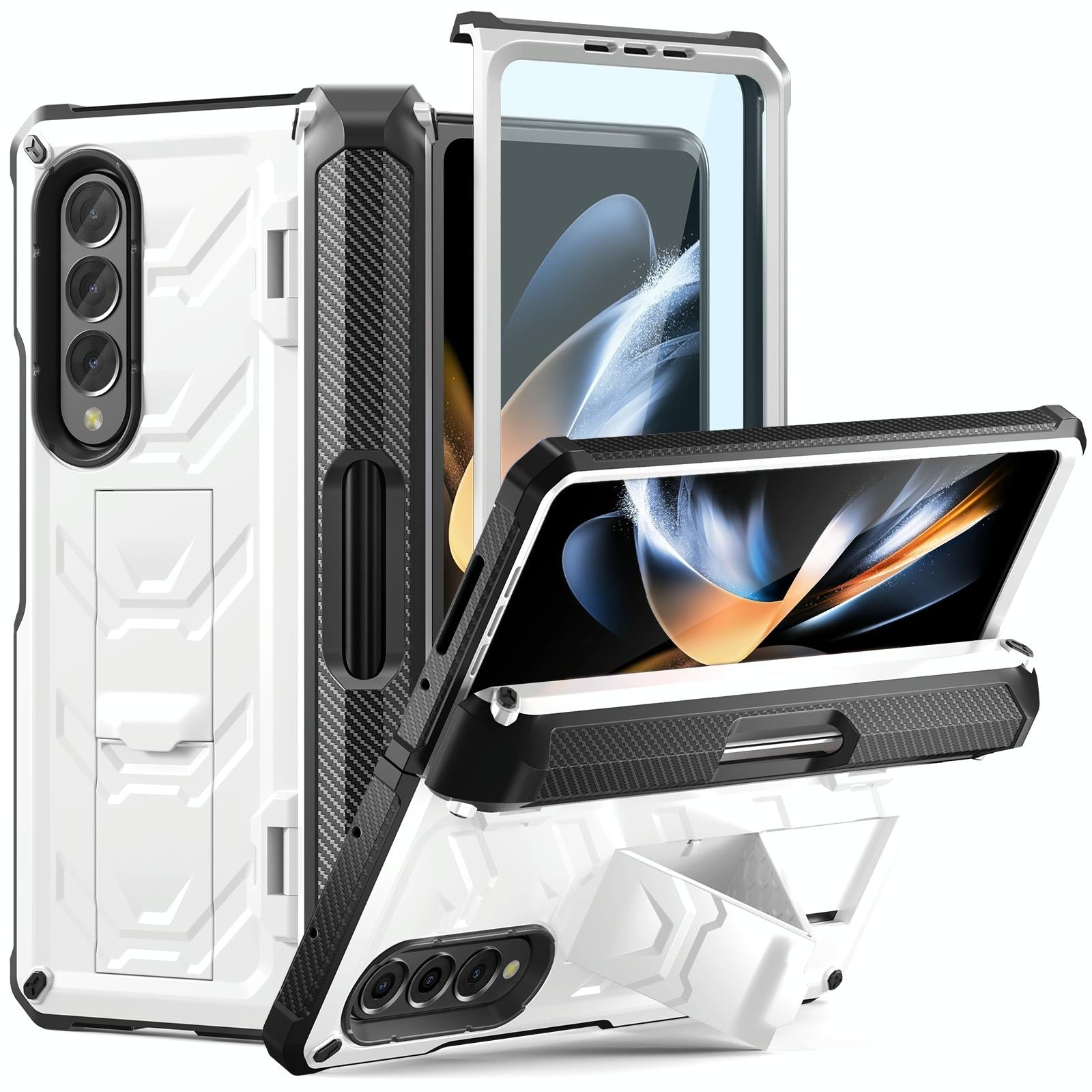 V562-B106559300ADE-202503211330-00 For Samsung Galaxy Z Fold4 5G Foldable Shockproof Phone Case - White - Image 1