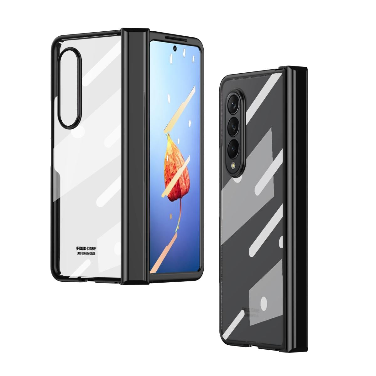 V562-B107803300ADE-202505291312-00 For Samsung Galaxy z Fold4 5G Samsung Galaxy z Fold4 Full Body Electroplating Hinge Case - Integrated Design - Black - Image 1