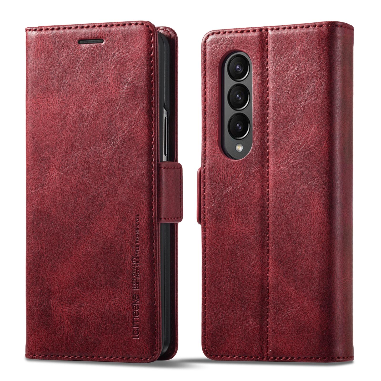 V562-B108726300ADE-202503211346-00 For Samsung Galaxy Z Fold4 5G Rfid Leather Phone Case - Secure & Stylish - Red - Image 1