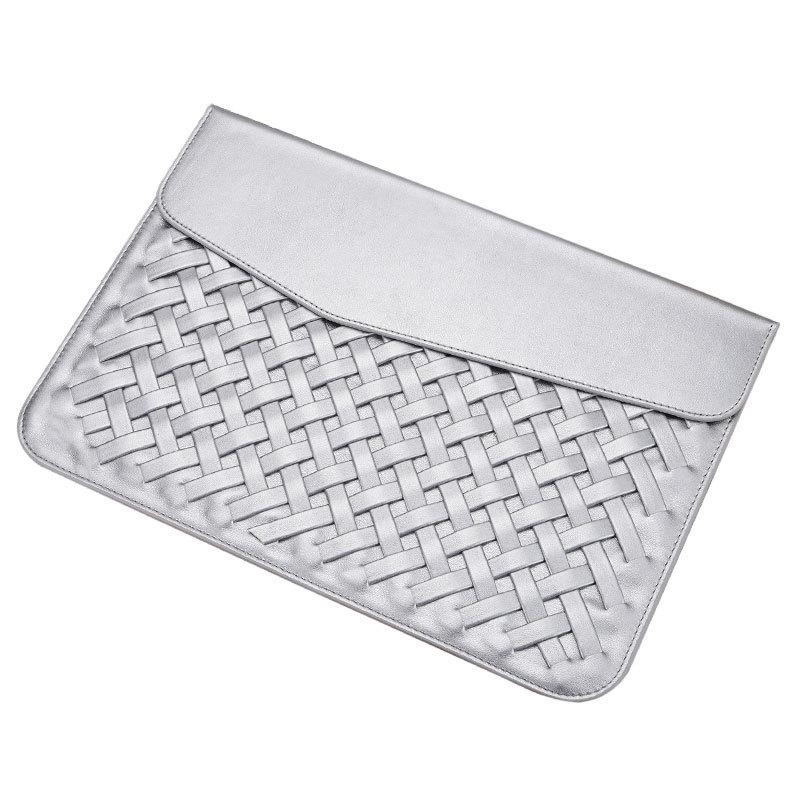V562-B2098455750DBT-202504021942-00 12 Inch Hand-Woven Notebook Liner Bag For Computers - Silver - Image 1