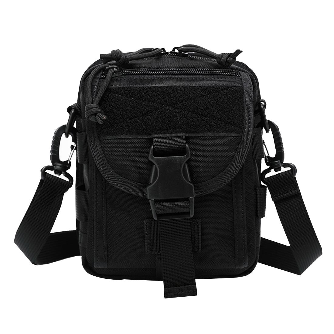 V562-B4041GO-202503041241-00 Army Style Oxford Cloth Crossbody Bag 17 X 15 X 8 Cm Shoulder Sling Hand Messenger Bag - Black - Image 1