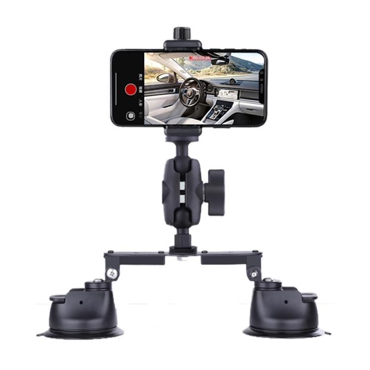 V562-B4194ACD-202502212150-00 Dual-leg Suction Cup Arm Phone Clamp Mount with Connecting Rod - Image 1