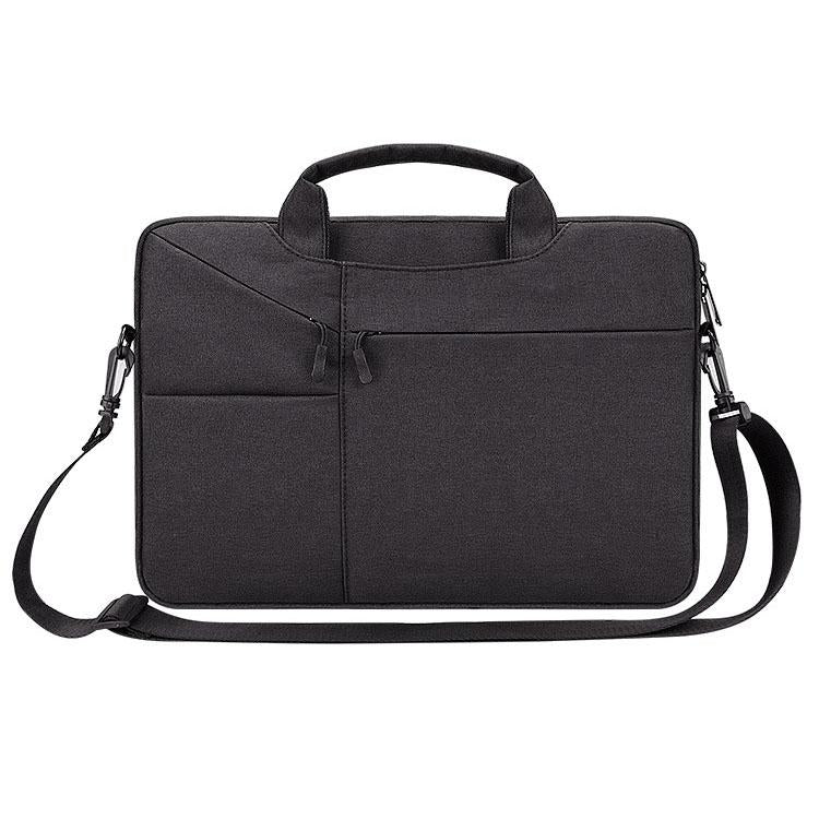 V562-B9025BL-202502281821-00 15.6 Inch Laptop Handbag With Hidden Strap And Suitcase Belt - Waterproof And Tear-Resistant - Black - Image 1