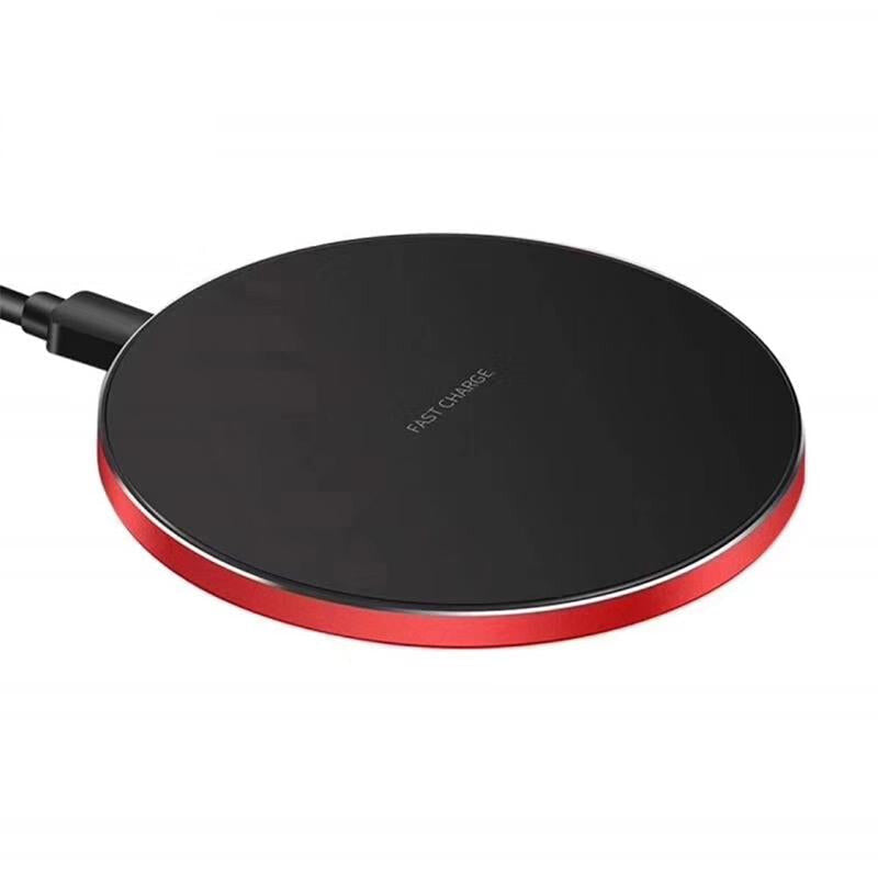 V562-C1012702060DBT-202504211940-00 15W Round Wireless Charger Fast Charge - Red + Black Surface - Image 1