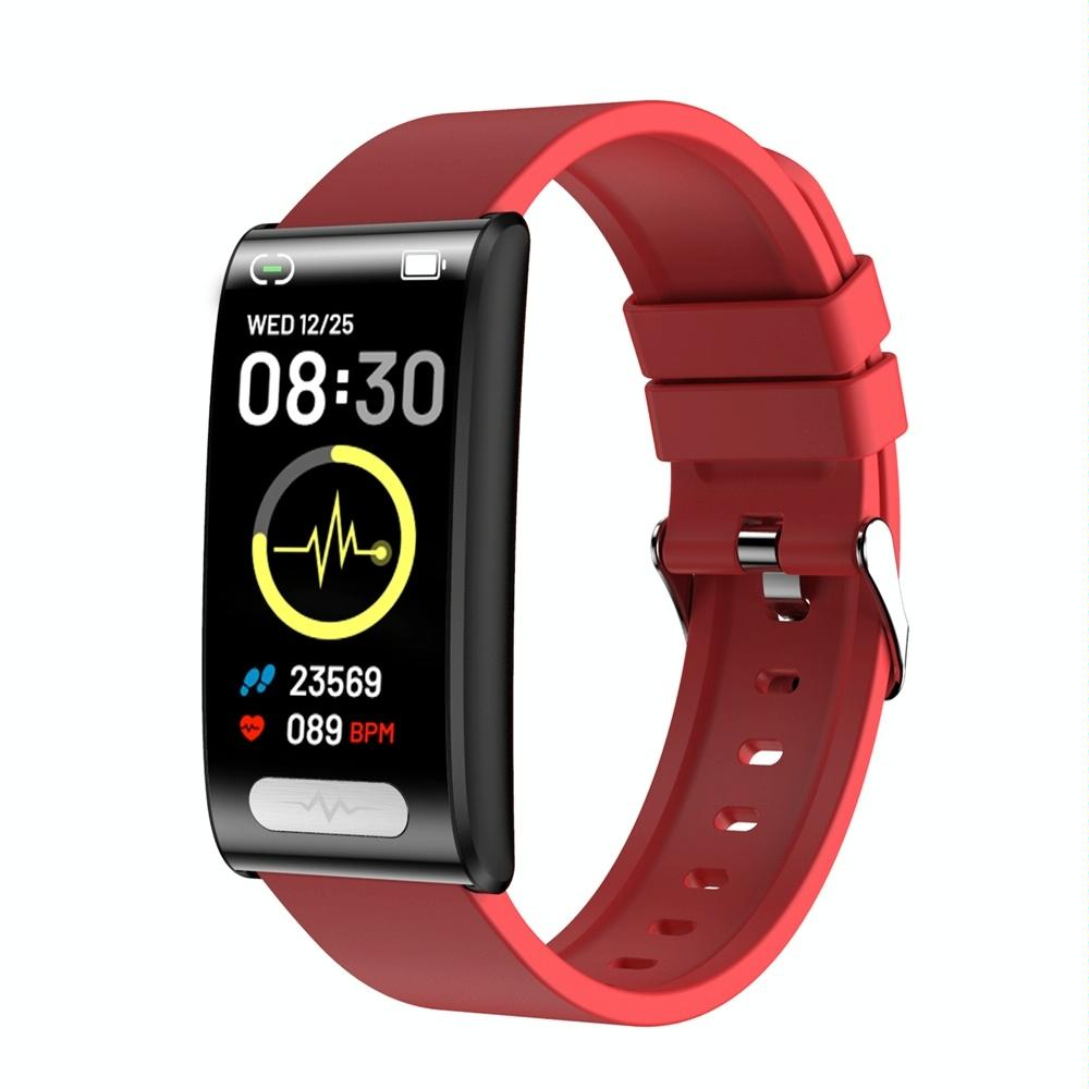V562-C103692200AYS-202504252031-00 Smart Watch With Heart / Bp / Oxygen / Sugar Monitoring Silicone Strap Colour Screen - Red - Image 1