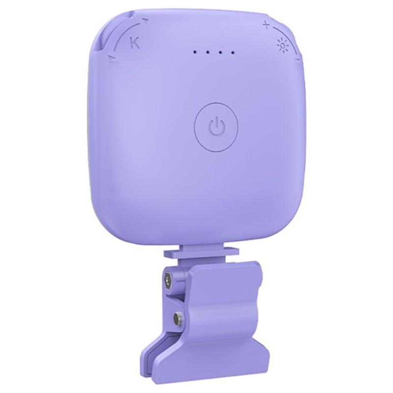 V562-C106666200AYS-202502241545-00 Portable Mini Clip-on Led Fill Light for Video Conferencing and Live Streaming - Purple - Image 1