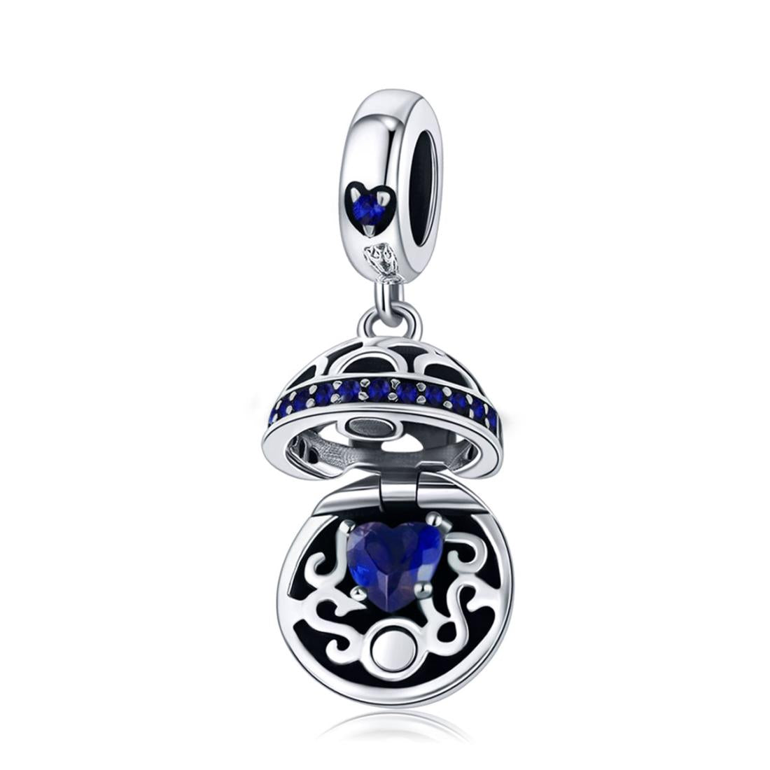 V562-C10802600ADE-202504111610-00 925 Sterling Silver Surprise Love Pendant For Diy Bracelets & Necklaces - Blue - Image 1