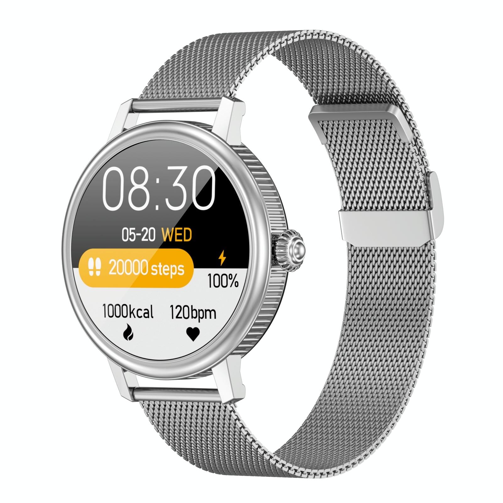 V562-C109128100AYS-202504252140-00 Smart Steel Watch With Colour Screen - Cf90 - Silver - Image 1