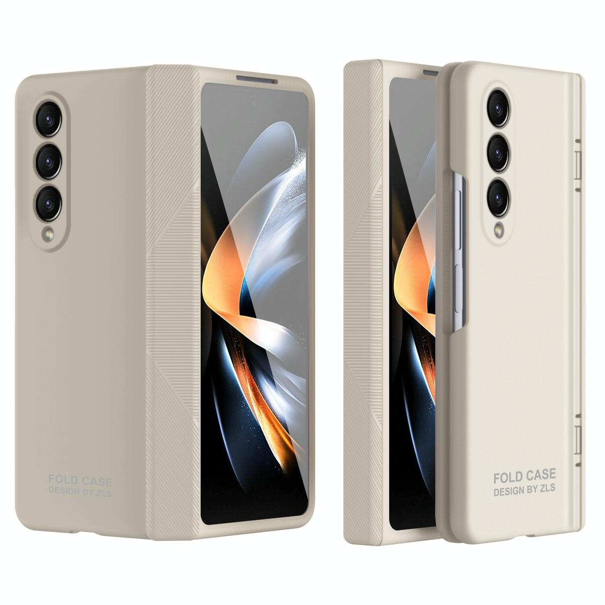 V562-C206238500ADE-202505291306-00 For Samsung Galaxy Z Fold4 5G Premium Hinged Folding Case - White - Image 1