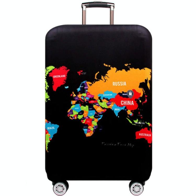 V562-C2071873240DBT-202502281641-00 Protective Elastic Suitcase Cover - Fits 22-24 Inch Luggage - Dustproof & Scratch-proof - English Map - Image 1