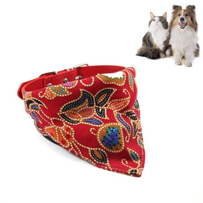 V562-C4061001450DBT-202503201721-00 Cotton Pet Bib Cat Headband Dog Saliva Towel - Size L - Red - Image 1