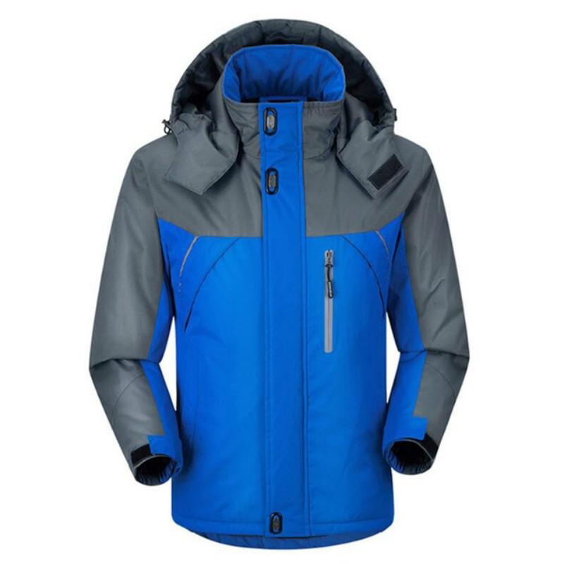 V562-C4086994140DBT-202505262041-00 Men Winter Thick Fleece Waterproof Outwear Down Jackets Coats - Blue - Image 1