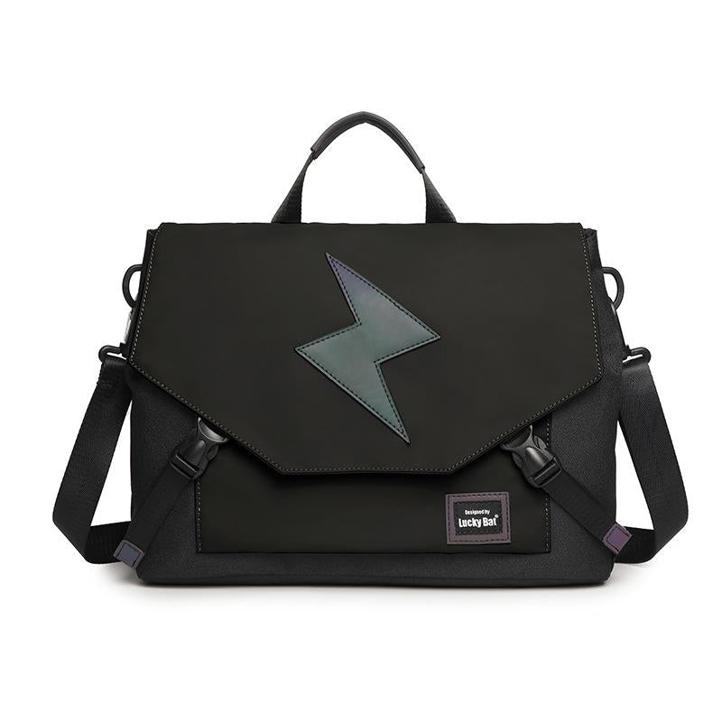 V562-D2033023060DBT-202502282035-00 Anti-drop Crossbody Laptop Bag - 16 Inch Airbag Design - Black Lightning - Image 1