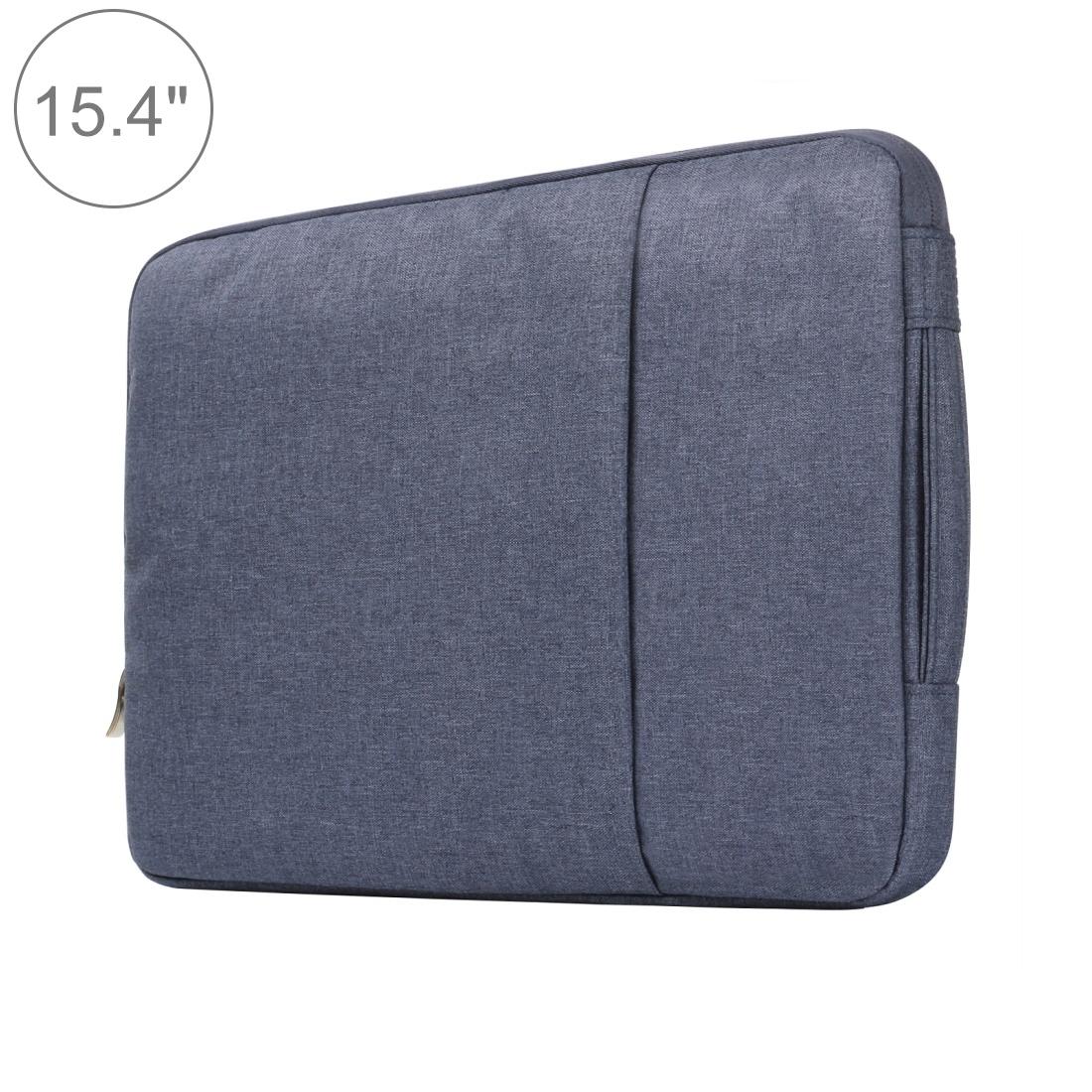 V562-D2101BL-202504251821-00 Universal Denim Laptop Bag for 15.4 Inch Notebooks - Fits Macbook Air / Pro - Portable & Stylish - 39.2x28.5x2cm - Dark Blue - Image 1