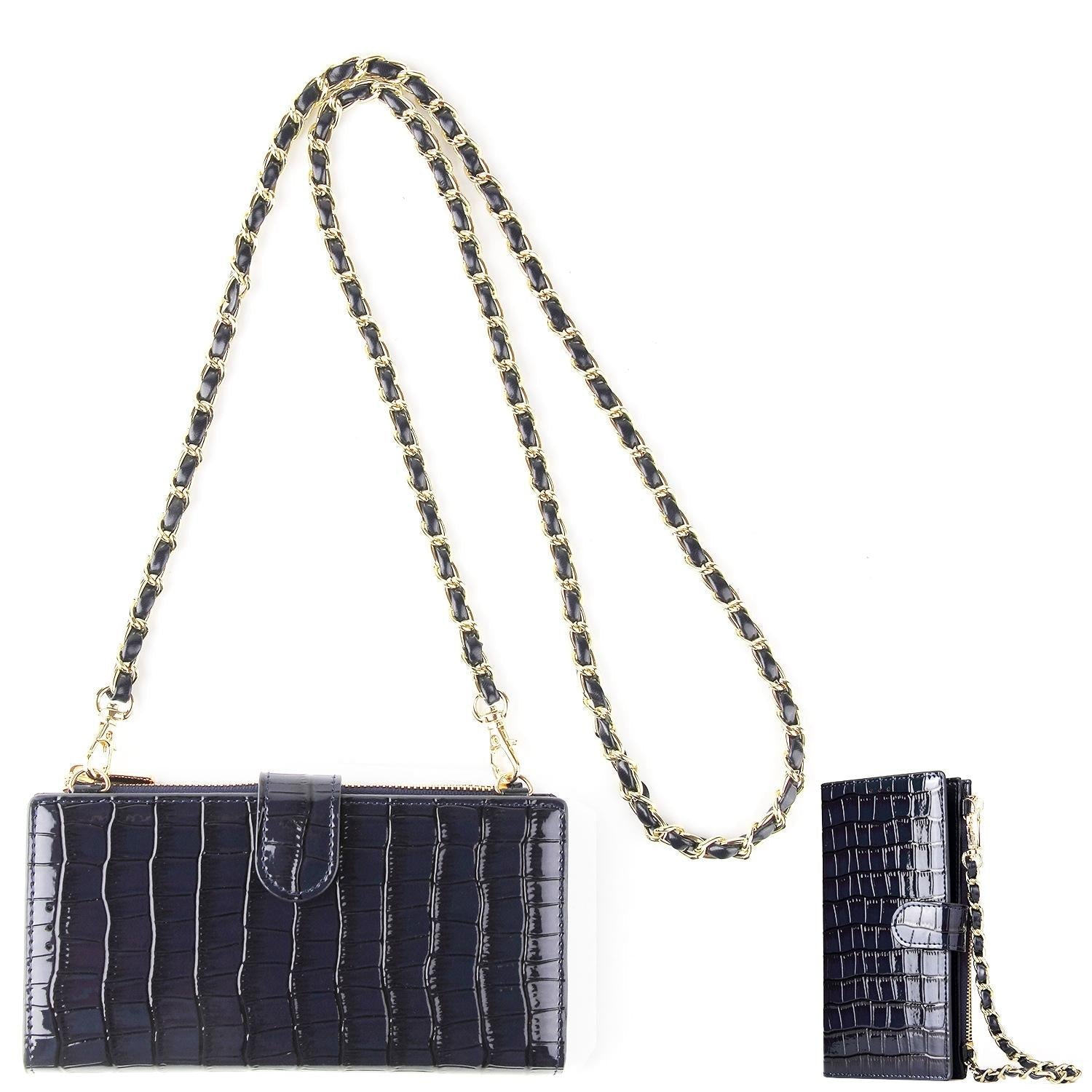 V562-E1048192060DBT-202505191511-00 Long Crossbody Mini Shoulder Bag For Coins & Phone - Sapphire Blue - Image 1