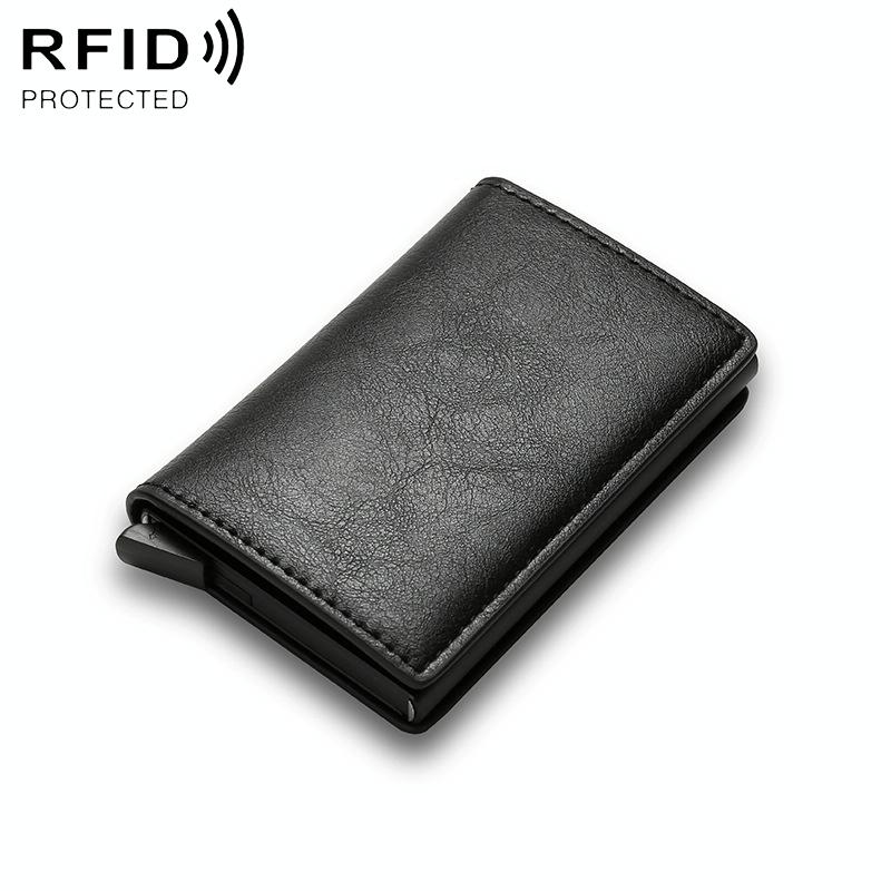 V562-E108527300ADE-202506201712-00 Carbon Fiber Rfid Wallet for Men - Black - Image 1