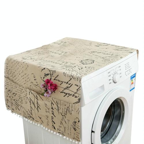 V562-F101019860DBT-202506261053-00 Kitchen Refrigerator and Washing Machine Dustproof Cover - 55x130cm - Letters - Image 1