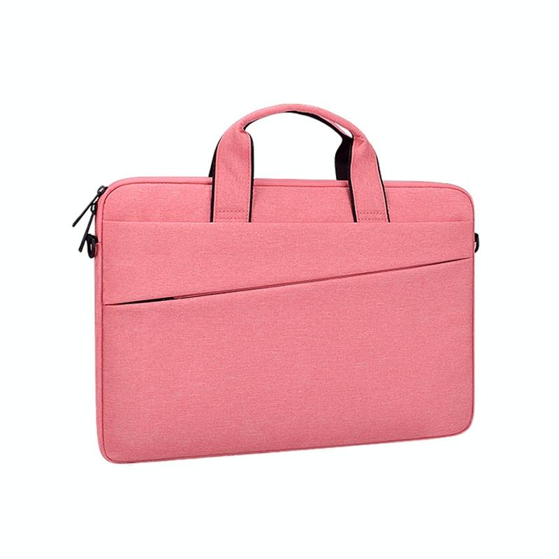 V562-F4856CBM-202502282026-00 Portable Laptop Tablet Bag - 15.4 Inch Double Side Pockets Soft Handle Oxford Cloth - Pink - Image 1