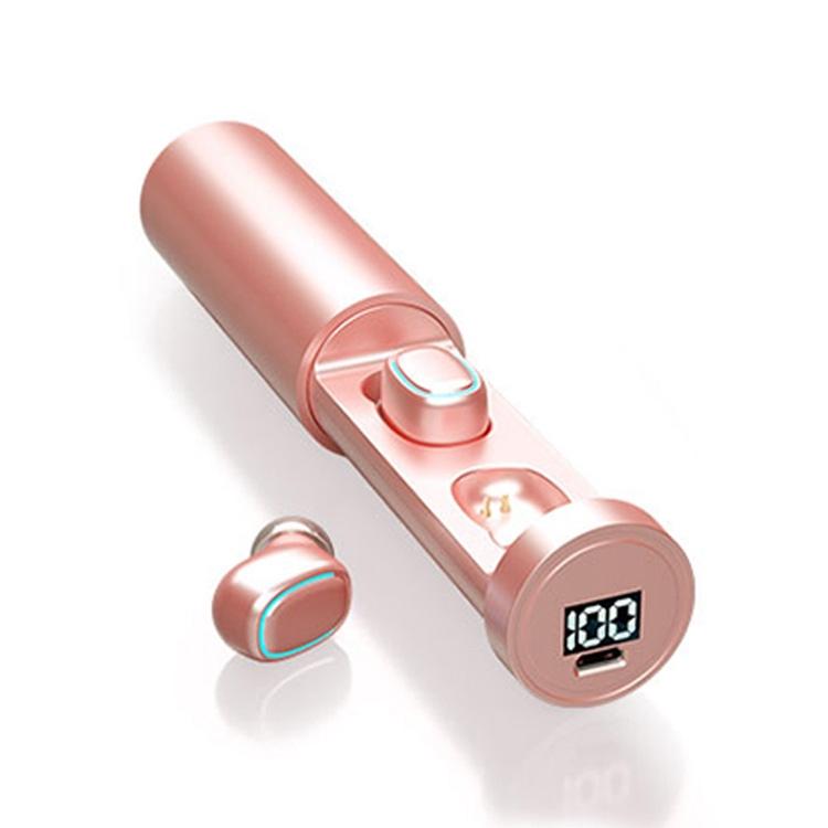 V562-F7446SAS-202505261726-00 True Wireless Bluetooth Earphones with Digital Display and Charging Box - Pink - Image 1