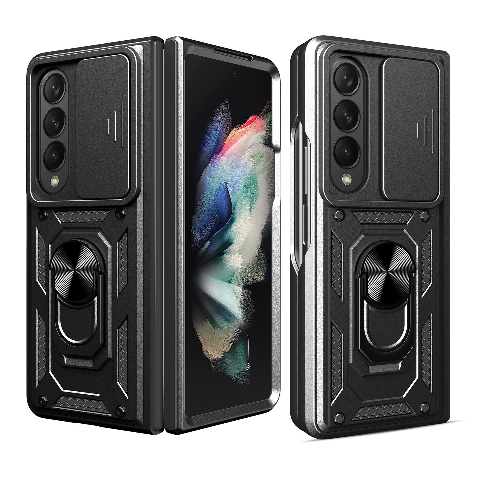 V562-G107642300ADE-227171-00 For Samsung Galaxy Z Fold4 5G Tpu Pc Case With Sliding Camera Cover - Black - Image 1
