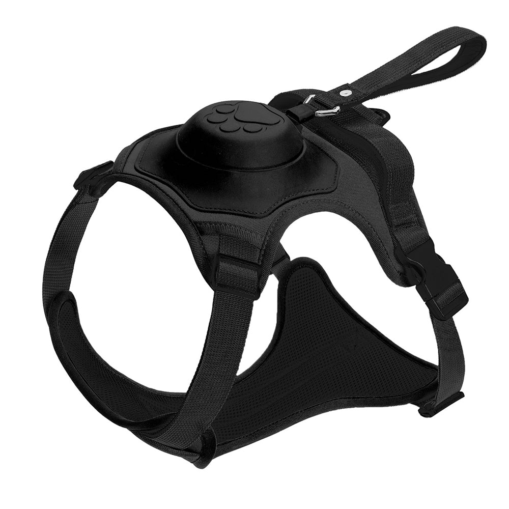 V562-GU23-TA135BLACKXL-202503261925-00 Vibe Geeks Ultimate 2-in-1 Reflective No-pull Dog Harness with Retractable Leash and Control Handle - Black - Xl - Image 1