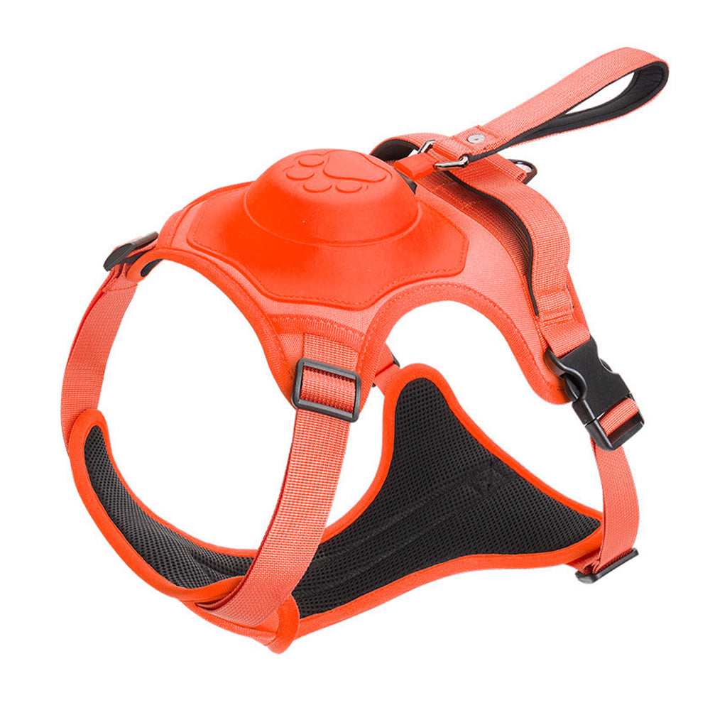 V562-GU23-TA135REDM-202503261926-00 Vibe Geeks Ultimate 2-in-1 Reflective No-pull Dog Harness with Retractable Leash and Control Handle - Red - M - Image 1