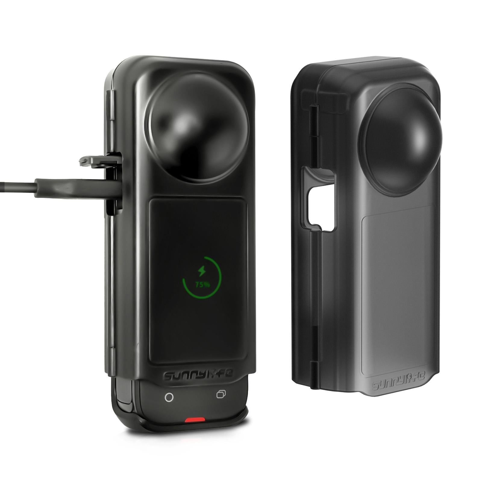 V562-HT8472ACD-202502212330-00 Transparent Black Sunnylife Camera Cover for Insta360 X4 with Integrated Lens Screen Protection - Image 1