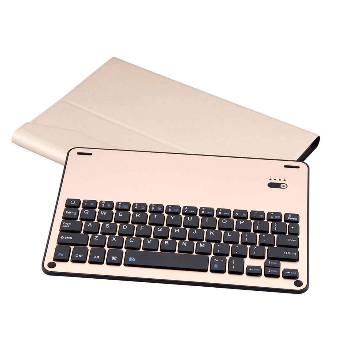 V562-J5459D6PI-202504291906-00 Aluminum Keyboard & Leather Tablet Case For Ipad Pro 10.5 / Air 2019 - Bluetooth Detachable Water Repellent - Gold - Image 1