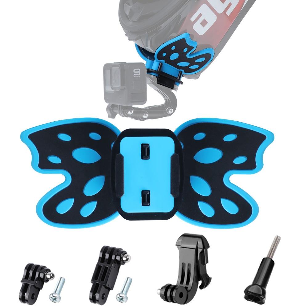 V562-L8041ACD-219653-00 3-way Pivot Arm Butterfly Helmet Mount for Gopro Hero12 - Blue - Image 1